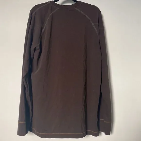 NORTH END SPORT Long Sleeve Organic Cotton Athletic Top - Brown XL - Picture 2 of 5